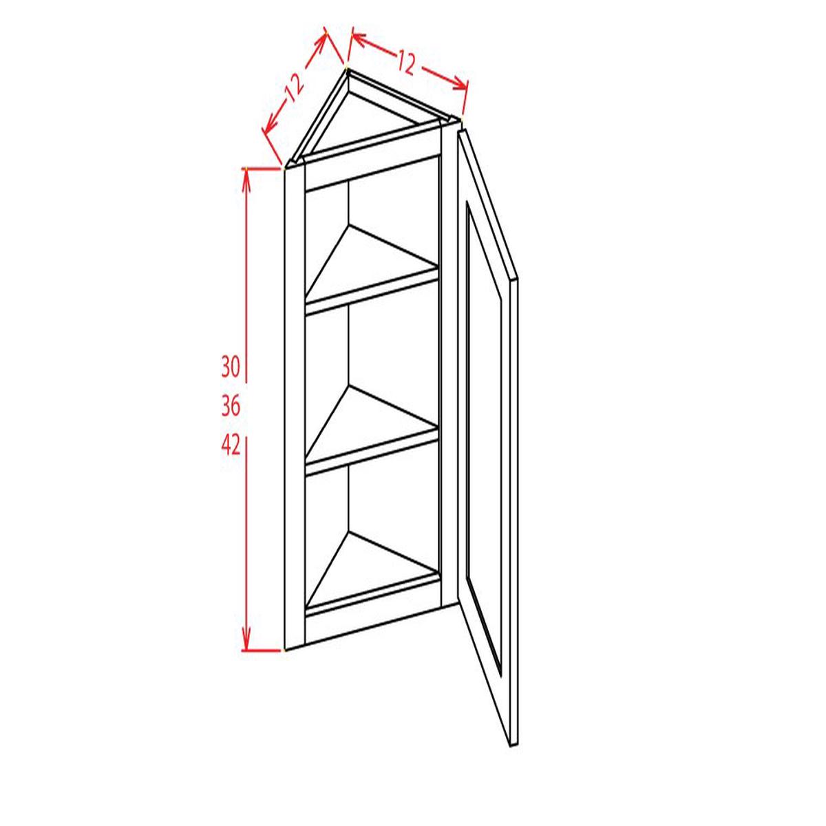 Knotty Hickory Shaker 12" D x 30" H Wall End Angle Cabinet