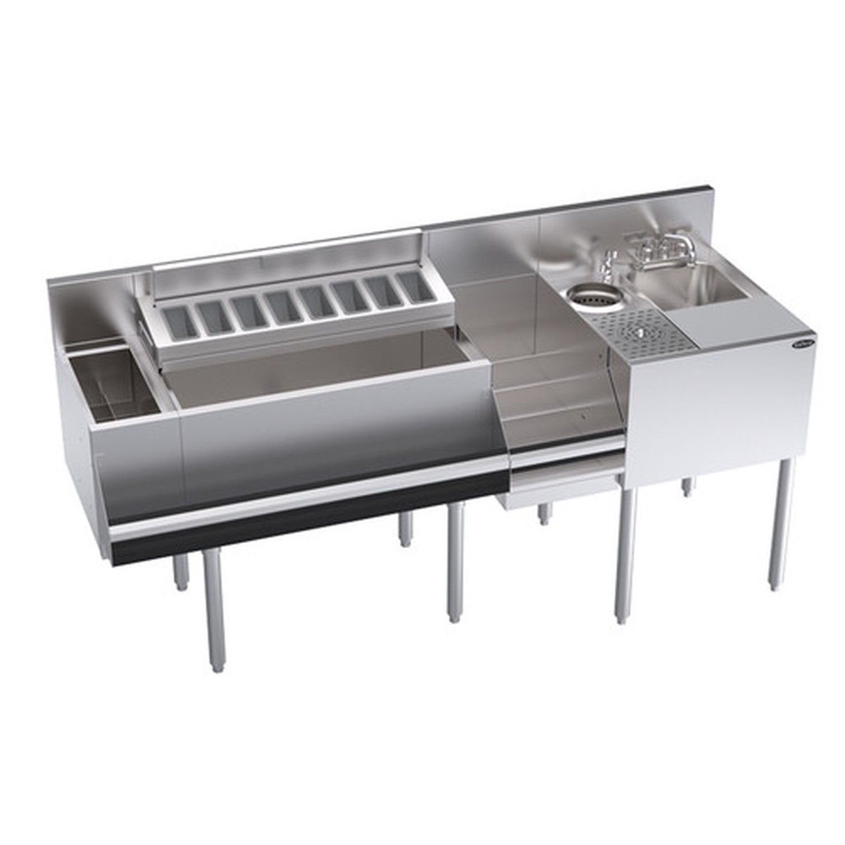 KR24-MX70-10 | 70' | Underbar Ice Bin/Cocktail Station, Blender Station