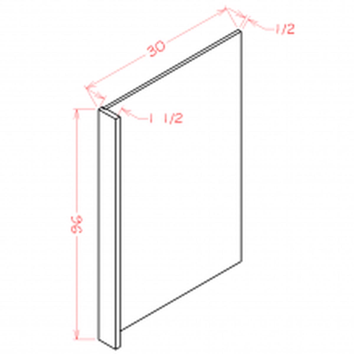 Rustic Shaker 30"H x 96"H Refrigerator End Panel Pre-Assembled