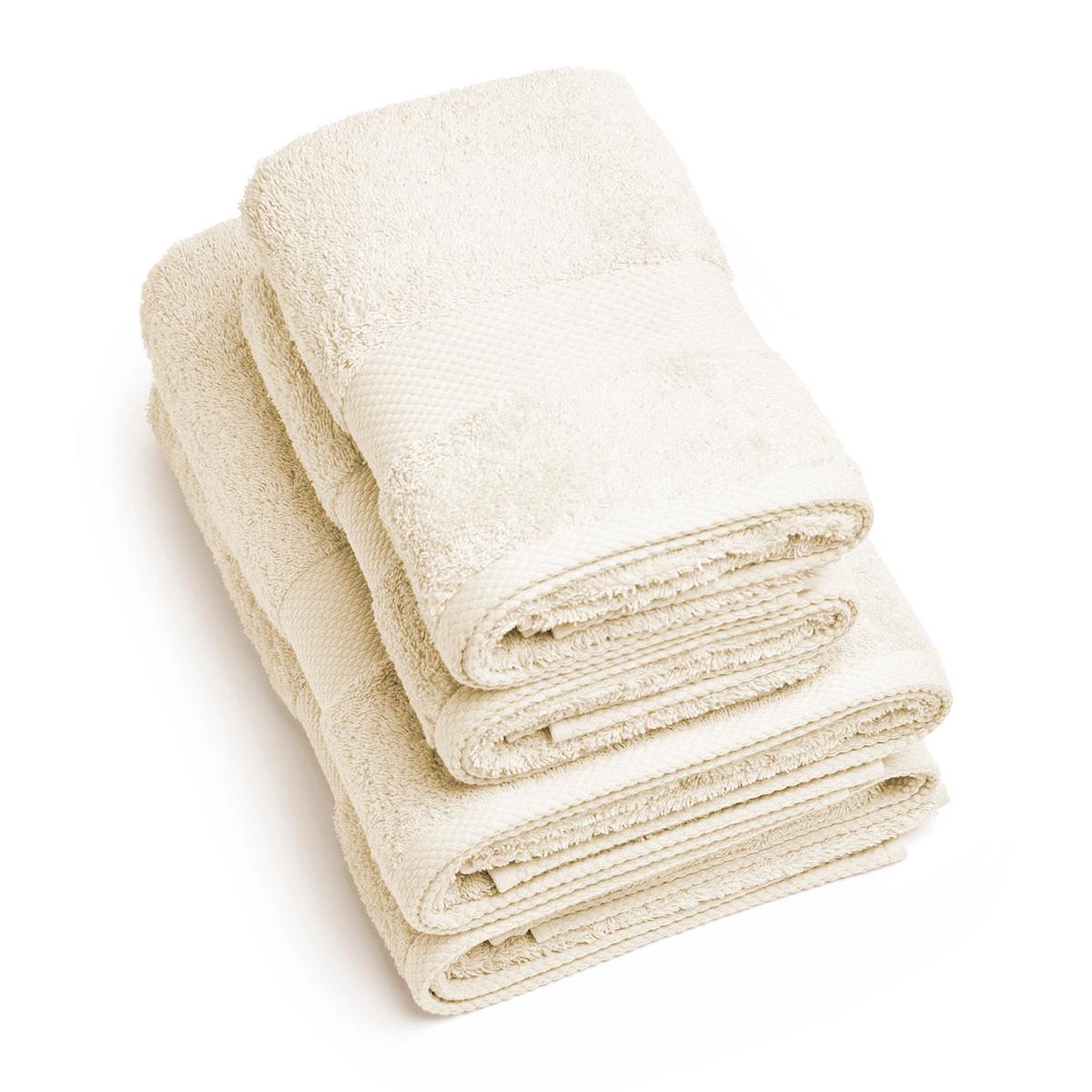 Set of 2 handtowels and 2 bathtowels - Ivory