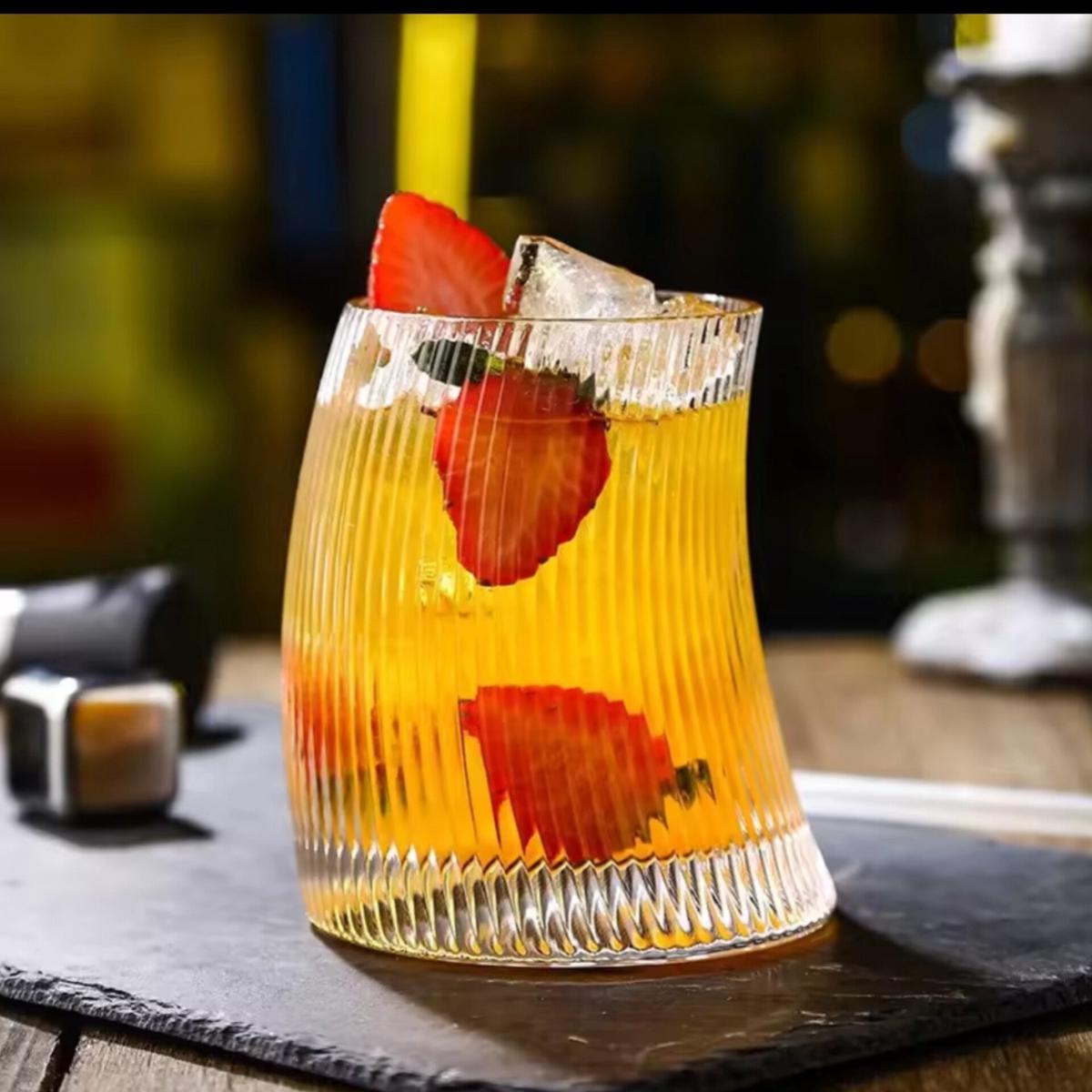 Set of 6 330ml Ribbed Glass