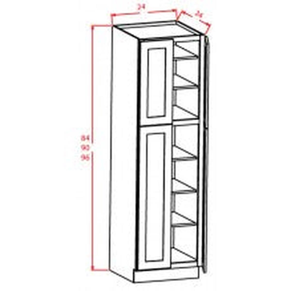 Shaker Honeycomb 24" W x 90" H Wall Pantry