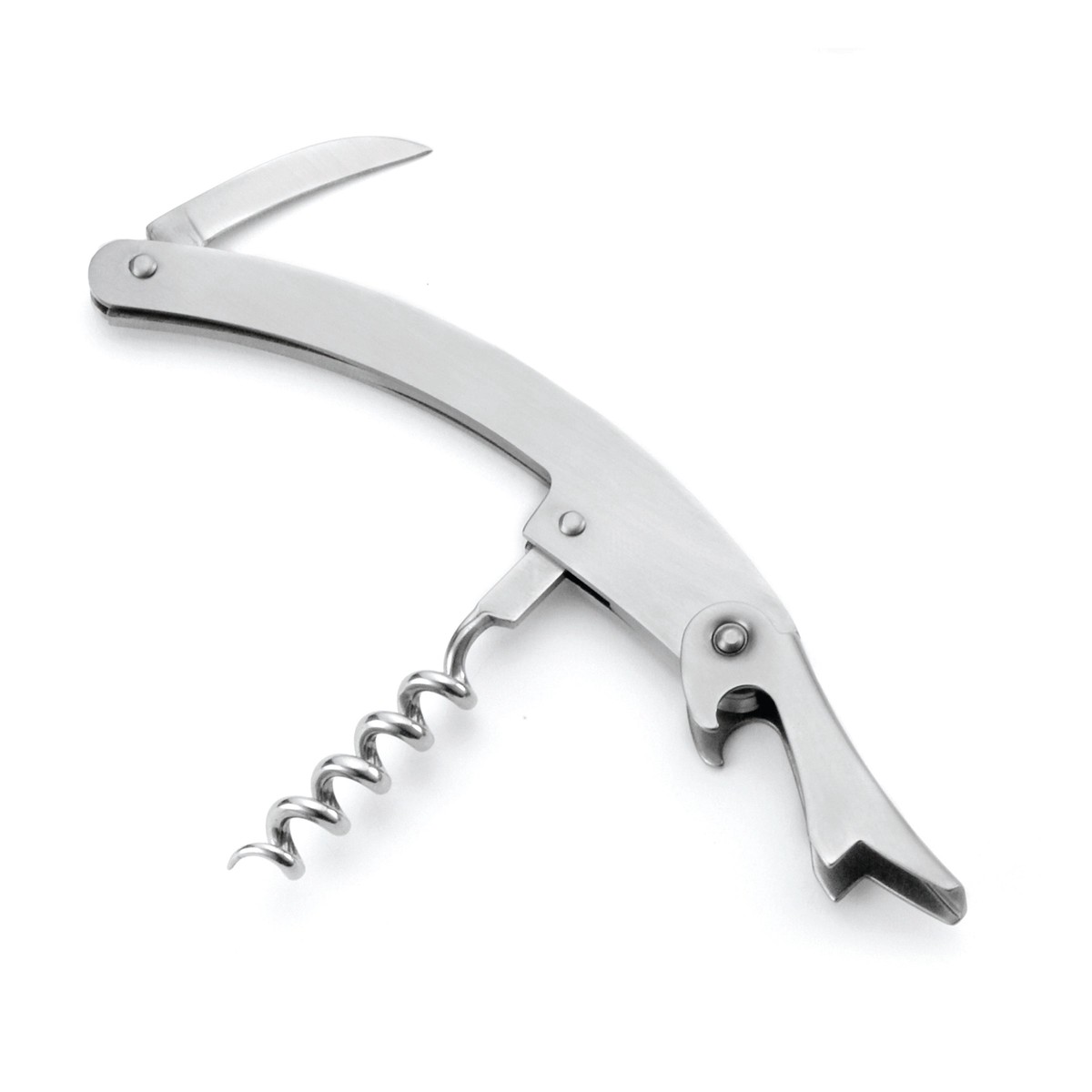 Tablecraft 1228 0.37 Inch Wide Premium Waiter's Corkscrew Stainless Steel with Curved Blade Dishwasher Safe