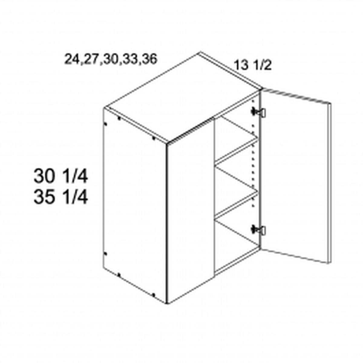 Torino White Pine 33"W x 30 1/4"H x 13.5"D Two Door Wall