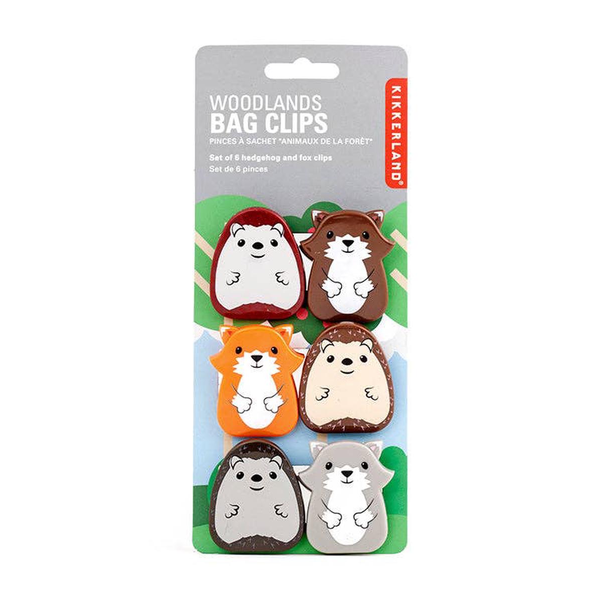 WOODLAND BAG CLIPS SET OF 6
