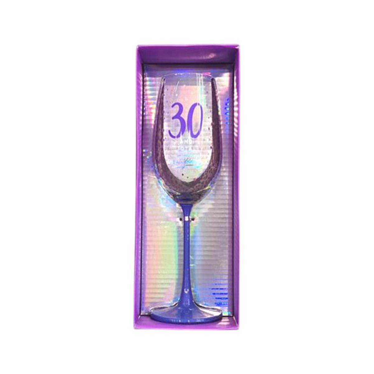 30Th Birthday Celebration Glass 450Ml - Blue