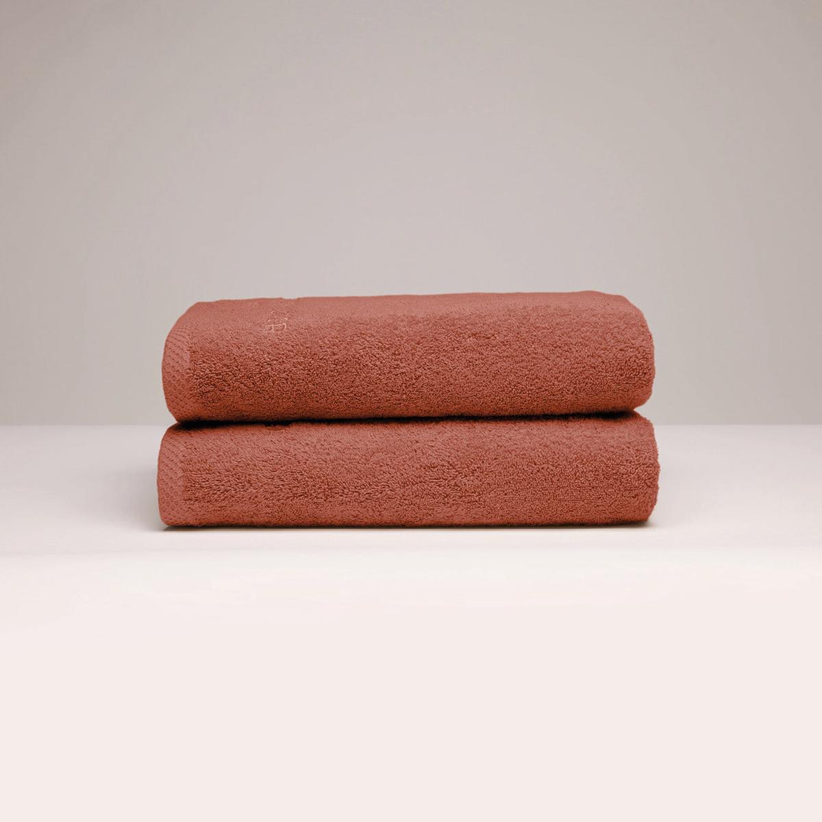 Bath towel combed cotton LT - Oasis - 2 x (70 x 140 cm) - Terracotta