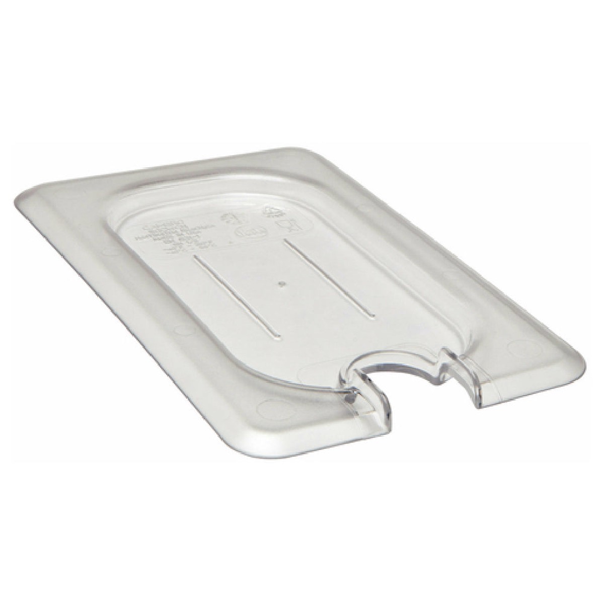 Cambro 90CWCN135 4.25 Inch Clear Flat Food Pan Cover Polycarbonate Notched