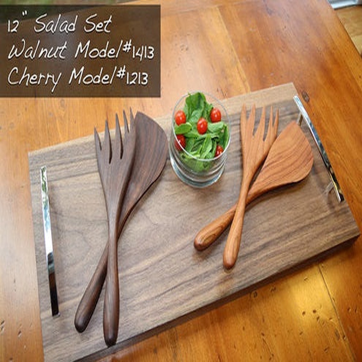 Cherry Wood Salad Servers Set