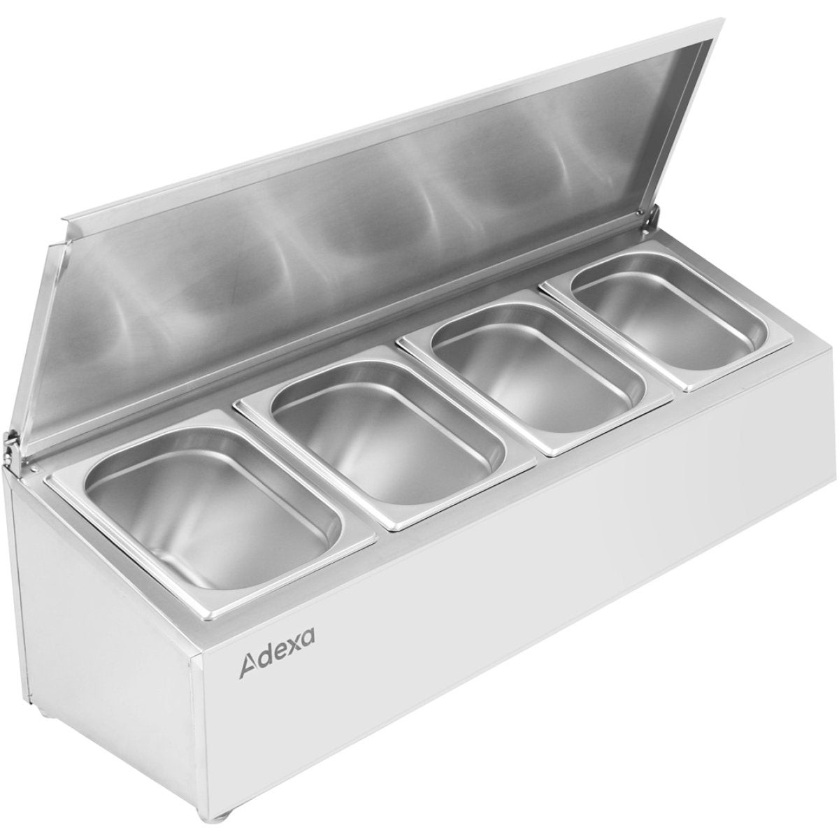 Commercial Condiment Holder with lid including 4xGN1/4-150mm containers Stainless steel | CHE04ADFL