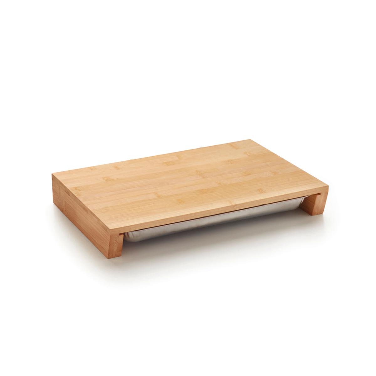 Cutting block + stainless steel insert tray - Bamboo