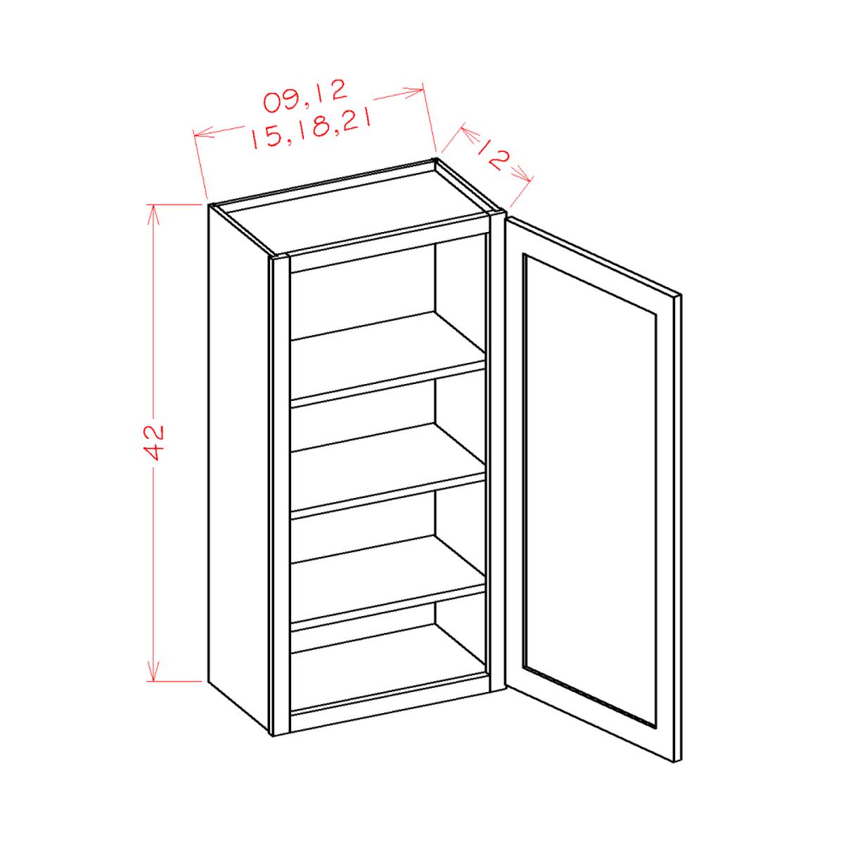 English Sage 12" W x 42" H Wall Cabinet Pre-Assembled