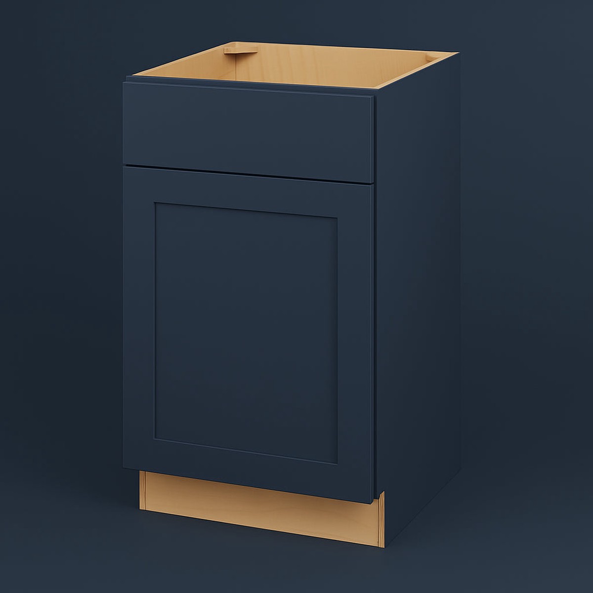 Hampton Bay Avondale Ready to Assemble Plywood Shaker Base Kitchen Cabinet in Ink Blue