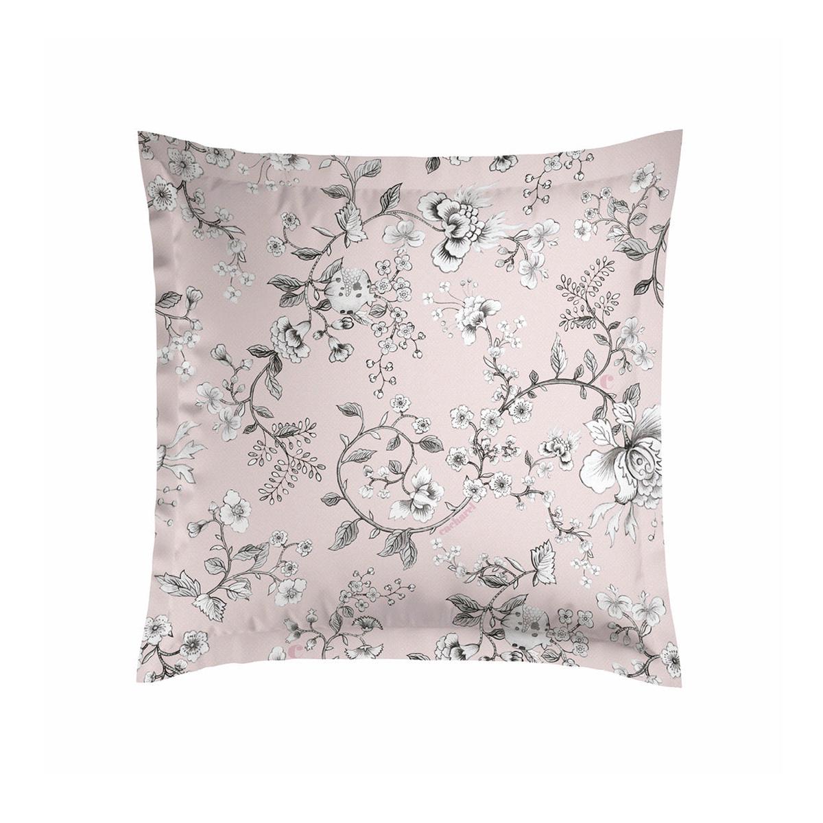 Pillowcase(s) cotton satin - Jardin Secret pink - 2 x (63 x 63 cm)