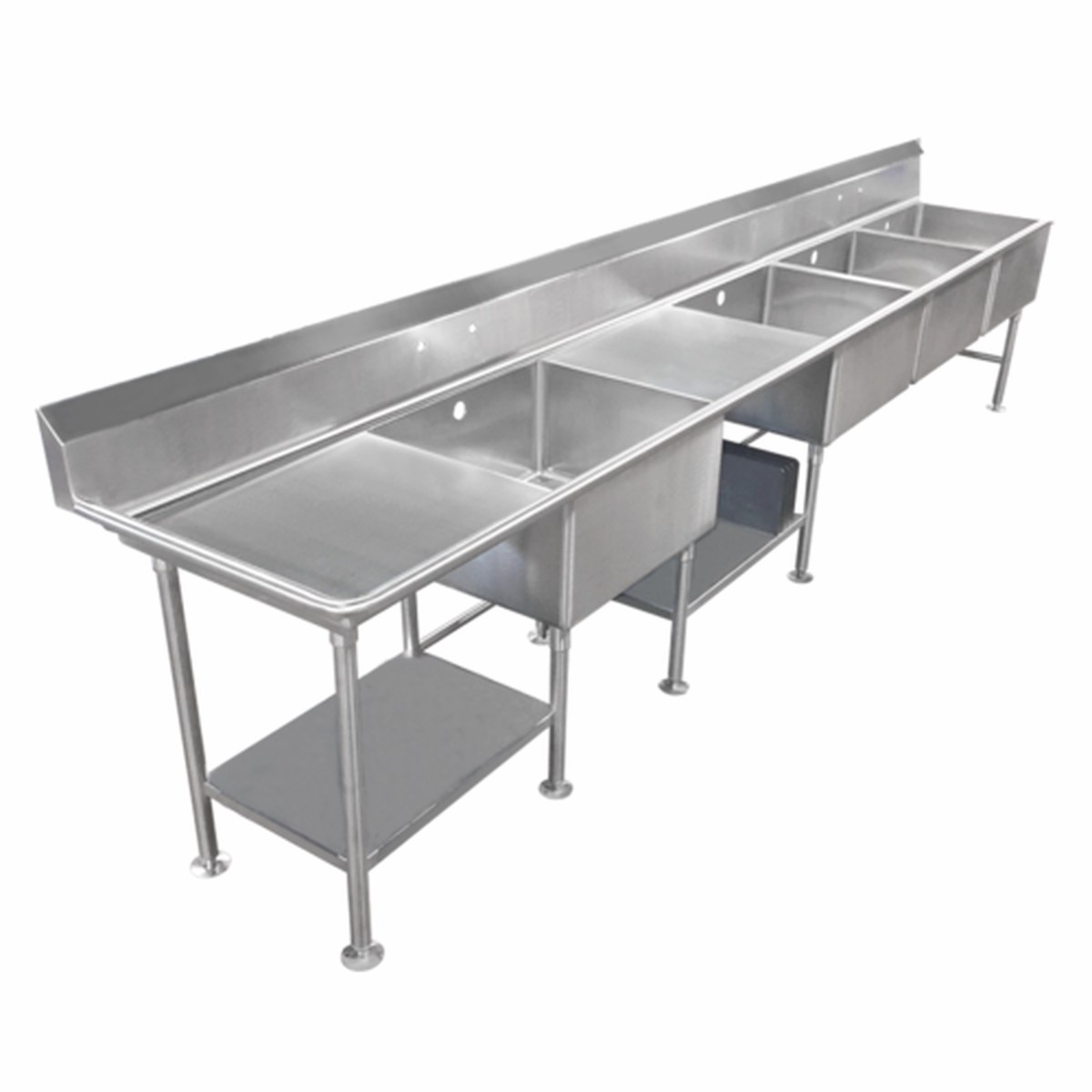 SCS-46-2424-24L | 130' | Sink, (4) Four Compartment