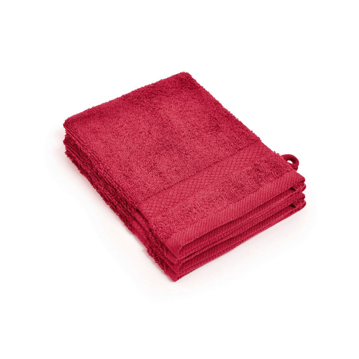 Set of 4 washcloths - Burgundy