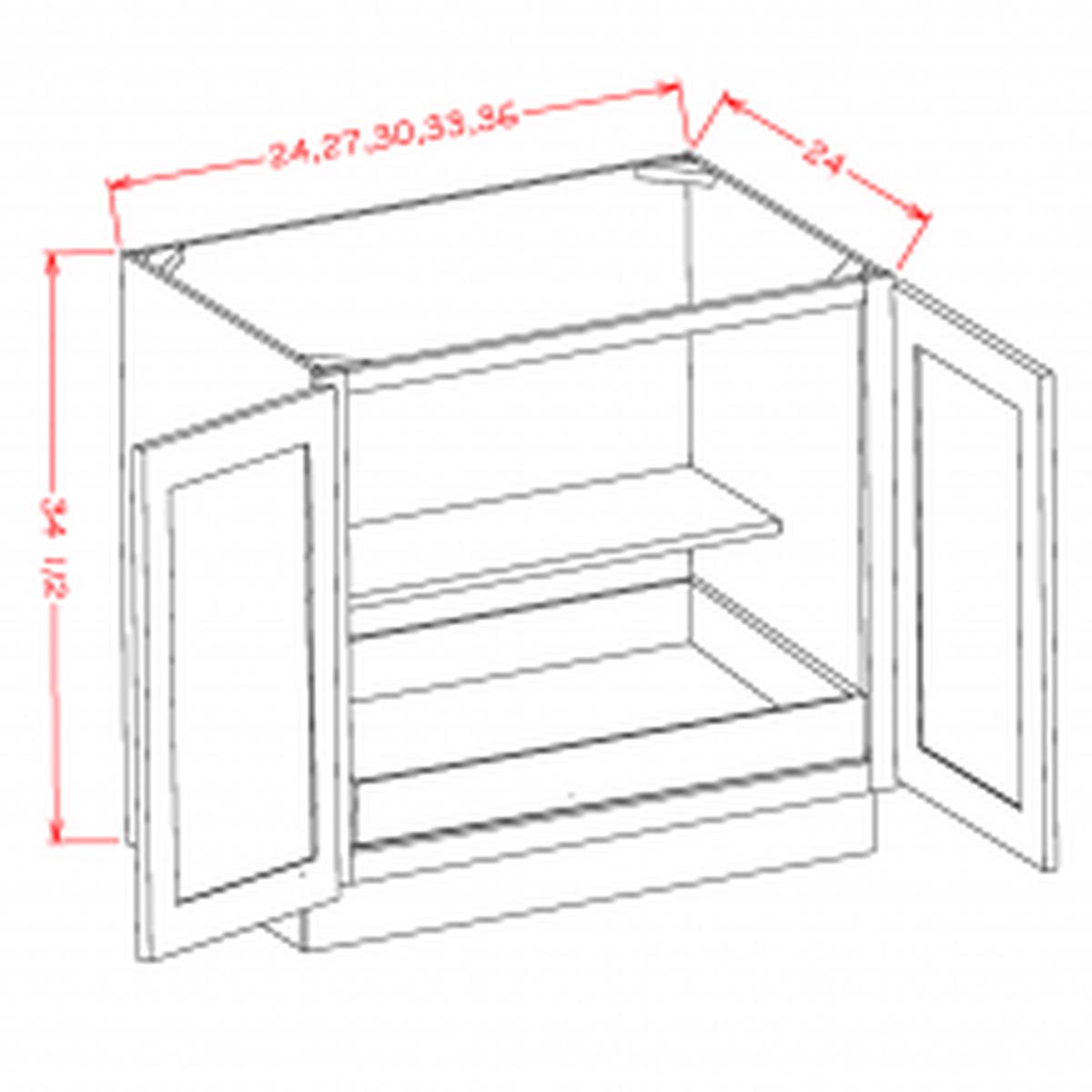 Shaker Honeycomb 36" Full Height Door Base Cabinet w/ 1 Rollout Shelf Pre-Assembled