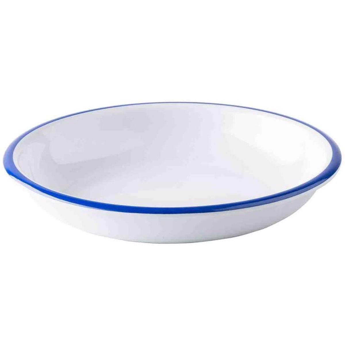 TableCraft Canteen Collection 360ml Round Coupe Bowl with Blue Edge - 1x12