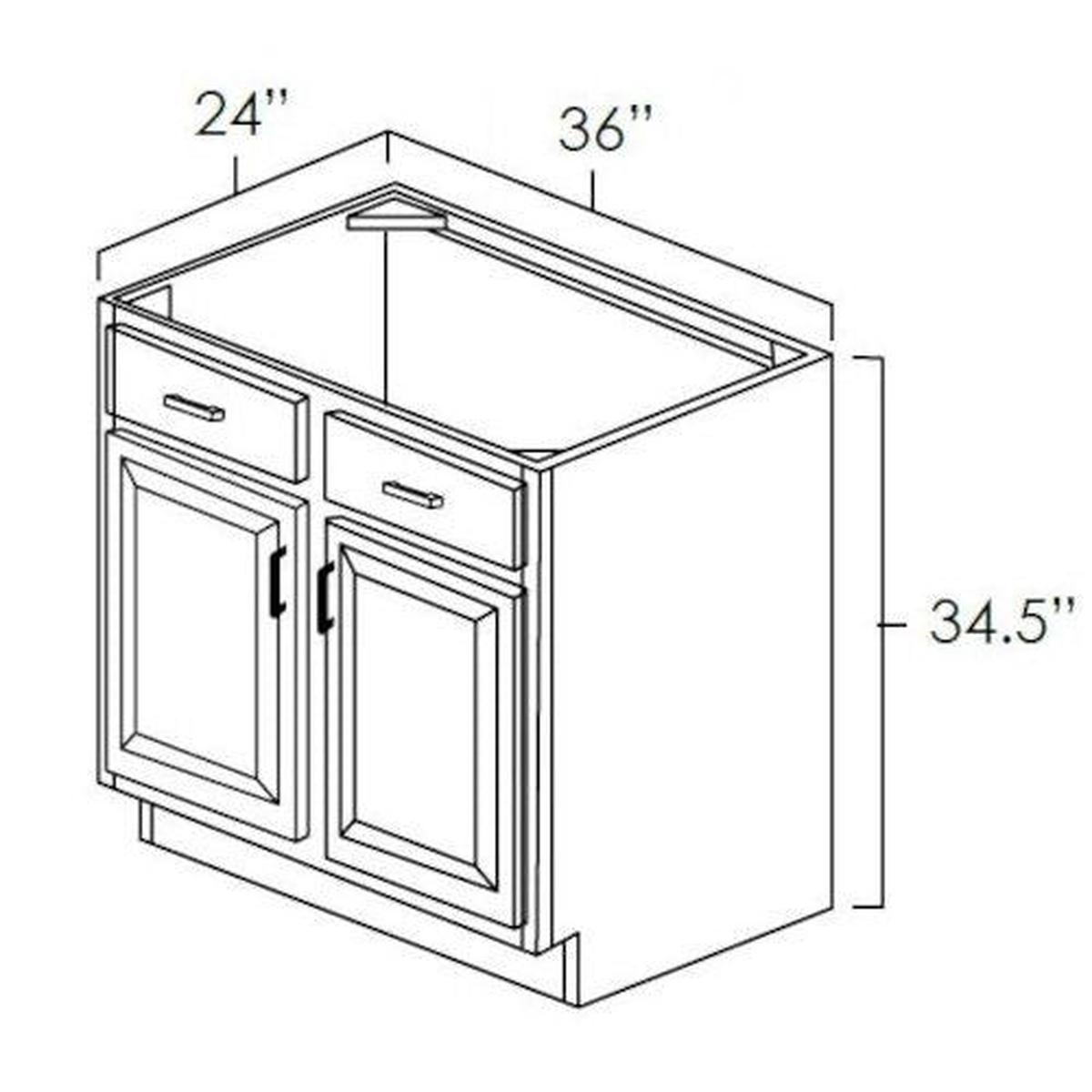 Toffee Shaker 36" Sink Base Pre-Assembled