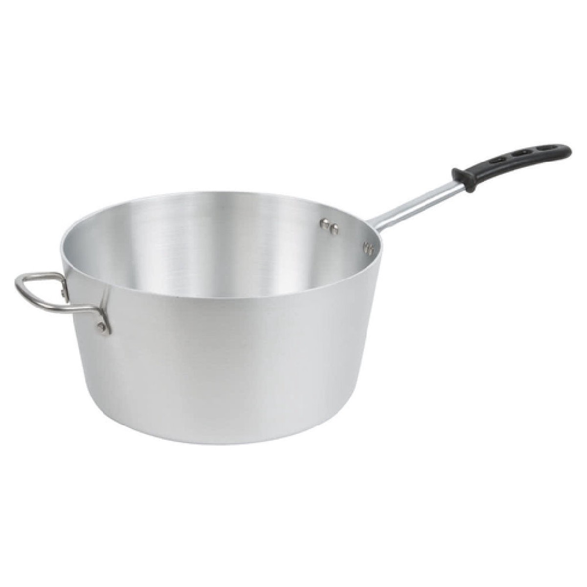 Vollrath 68307 7 Quart Riveted Aluminum Tapered Sauce Pan with Silicone Handle
