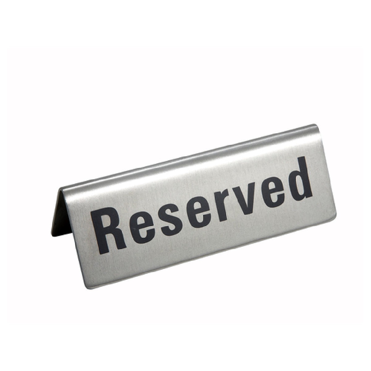 Winco RVS-4 4-3/4 Inch Reserved Tabletop Sign Stainless Steel
