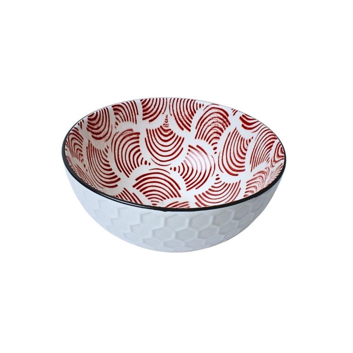 Bowl Rice White/Red A