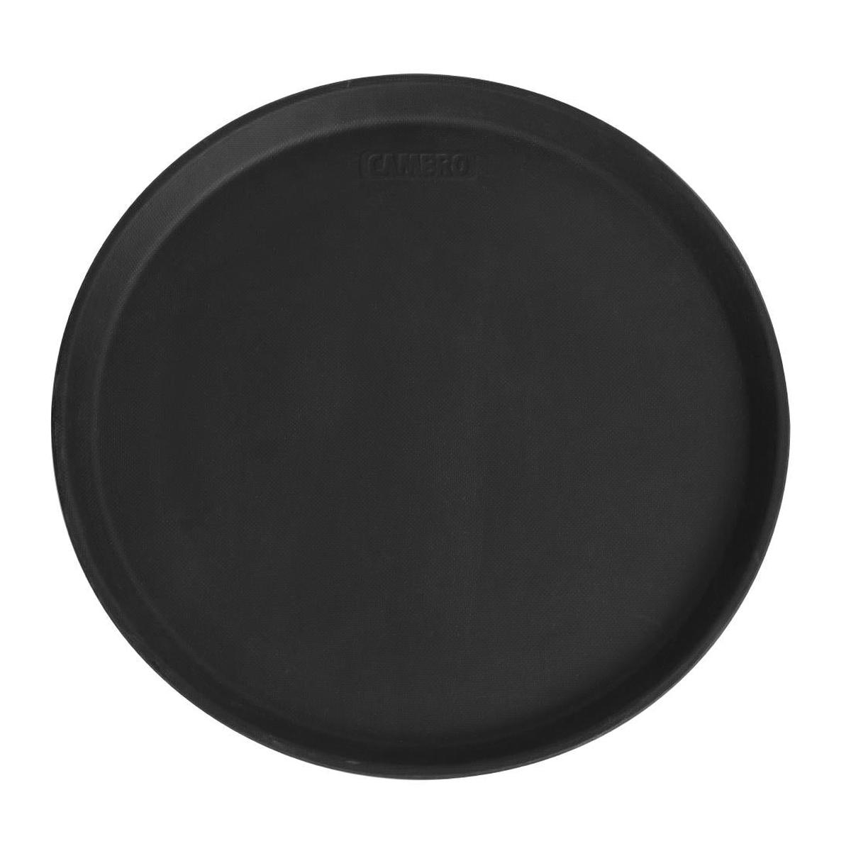 Cambro Camtread Fibreglass Round Non-Slip Tray Black 355mm - DM781