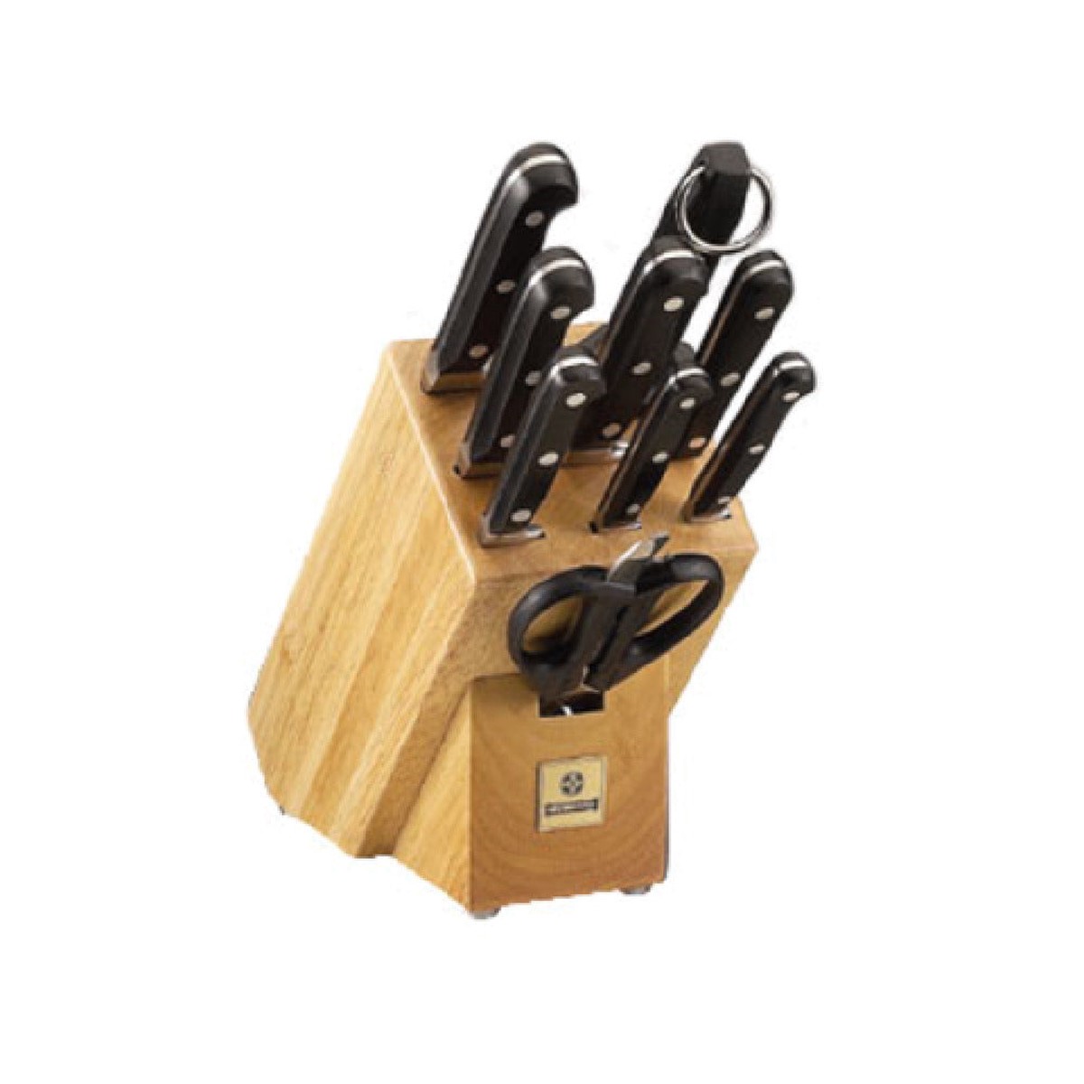 Mundial 5100-10 10 Piece Knife Set Fully Forged Black Handles with Wood Block