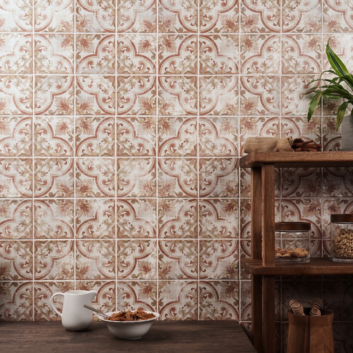 Paula Purroy Talia Vila Terracotta 5x5 Matte Ceramic Tile