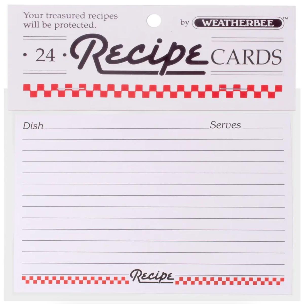 RECIPE CARDS 4X6 24/PK