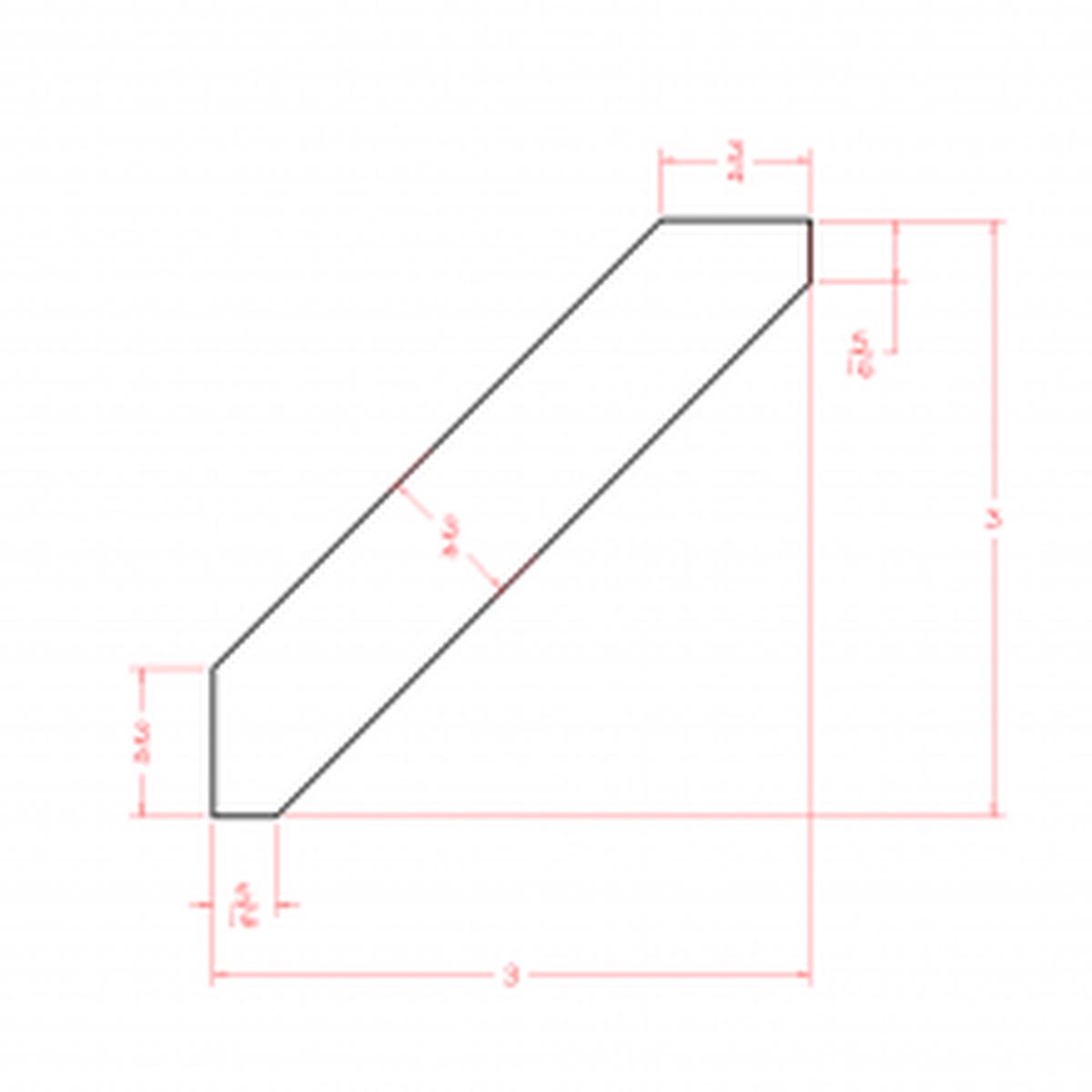 Rustic Shaker Large Angle Crown Molding Pre-Assembled