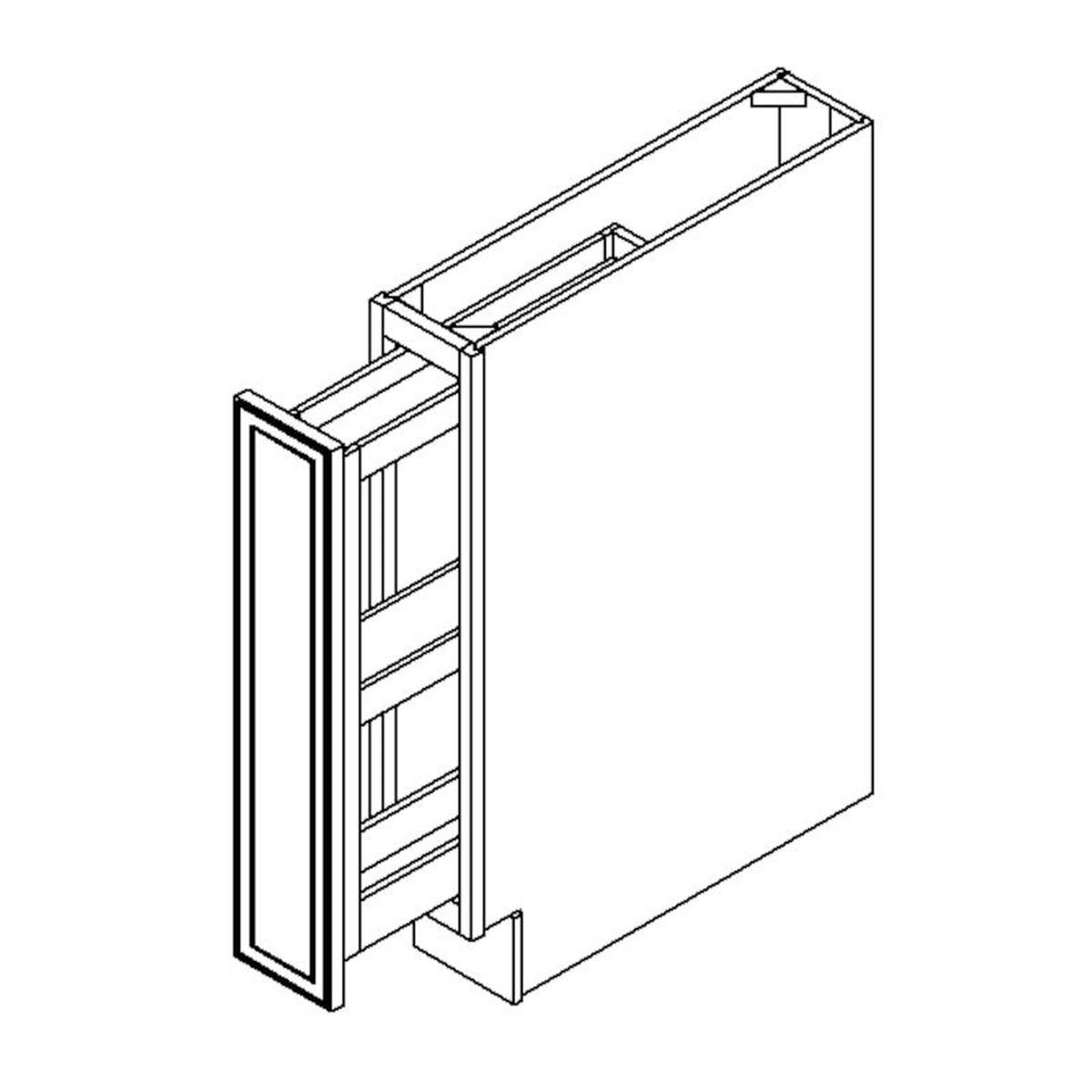Toffee Shaker 9" Spice Rack/Pull Out Base Cabinet Pre-Assembled