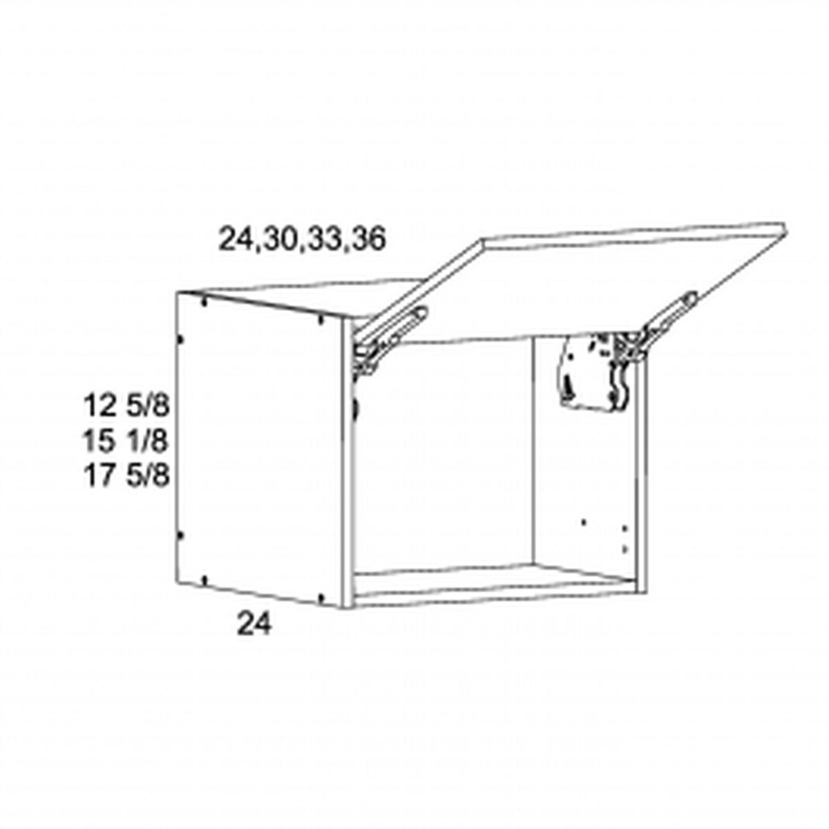 Torino Dark Wood 33"W x 17 3/4"H x 24"D Wall Flip Up Door Pre-Assembled
