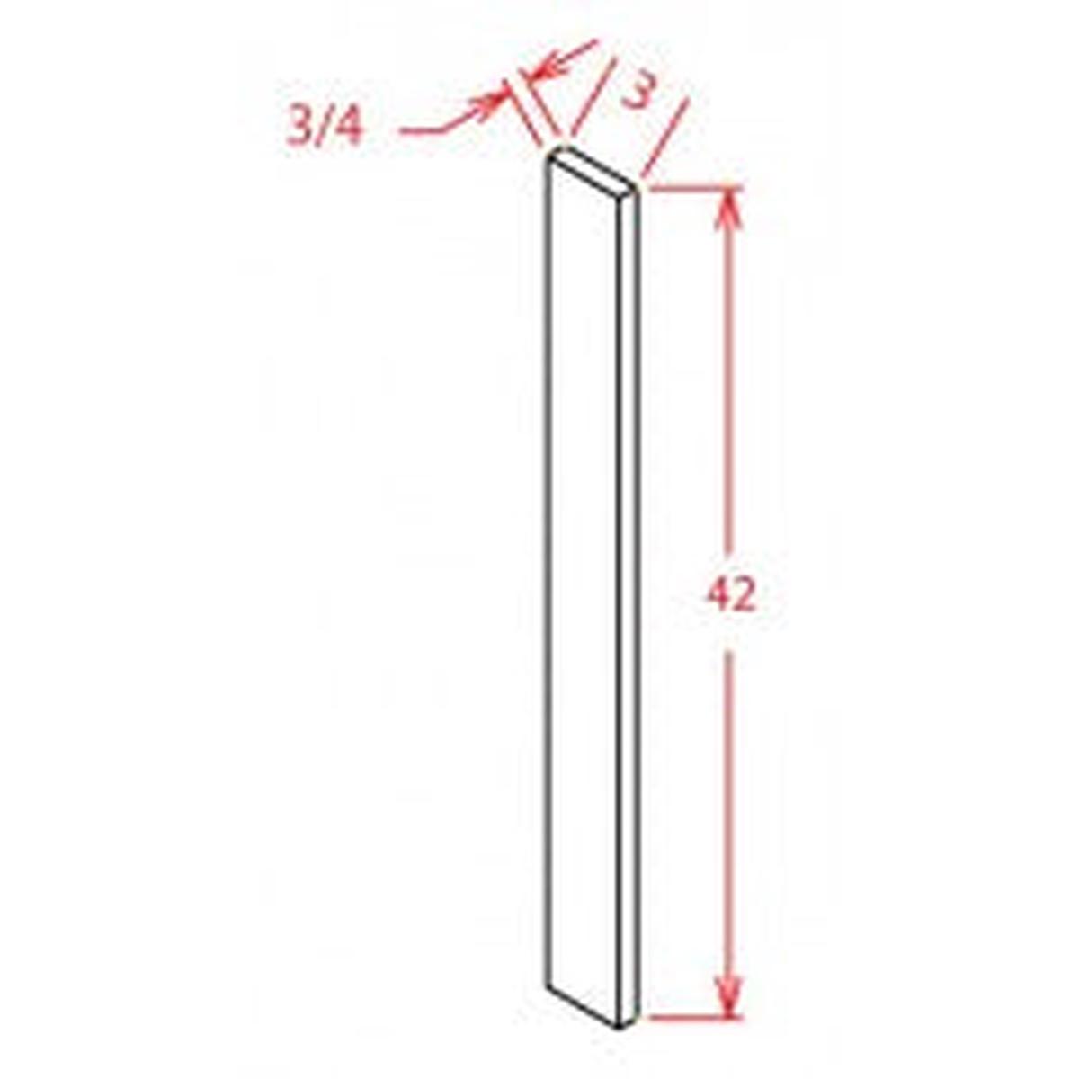 Rustic Shaker Slab 3"W x 96"H Tall Filler Pre-Assembled