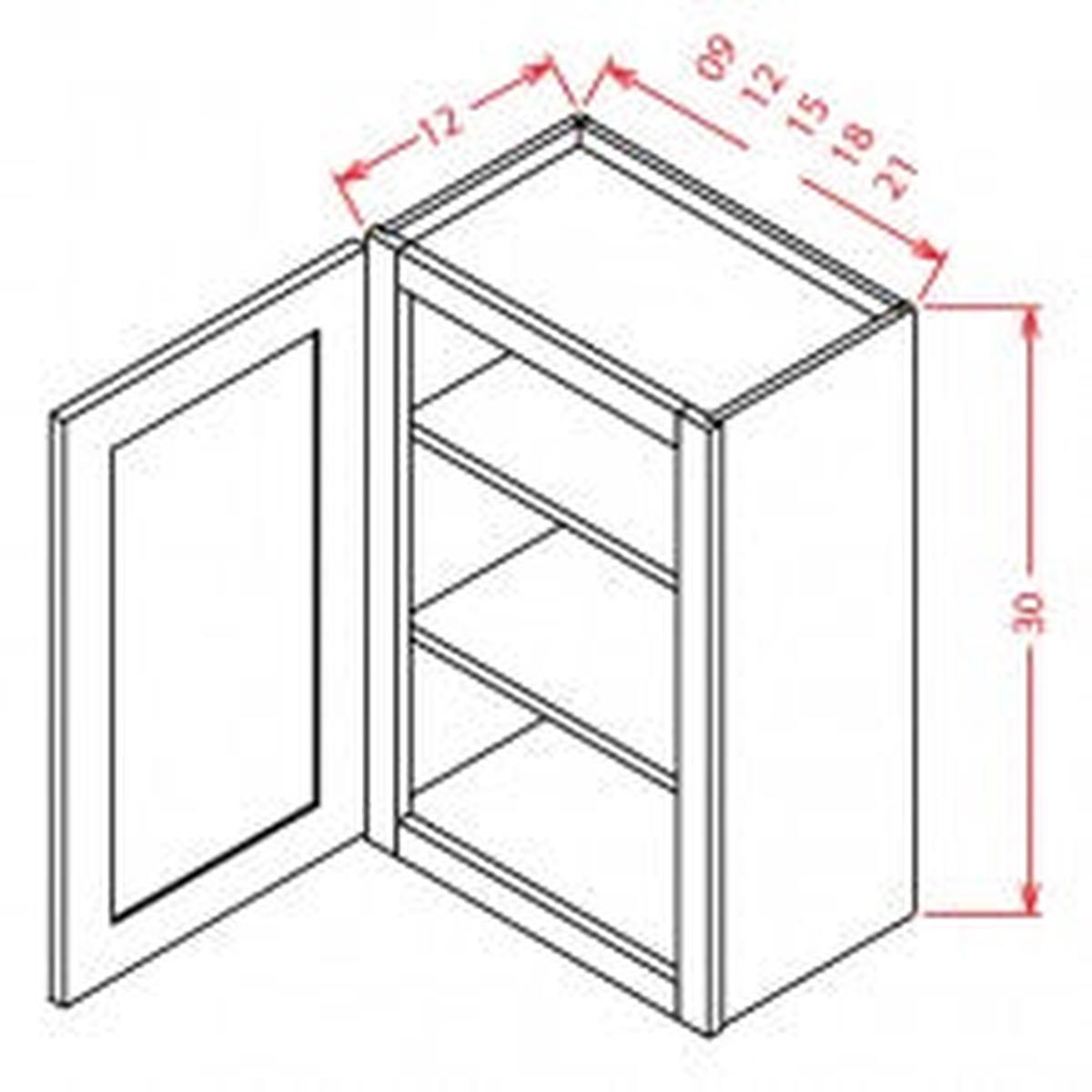 Rustic Shaker 18"W x 30"H Wall Cabinet Pre-Assembled