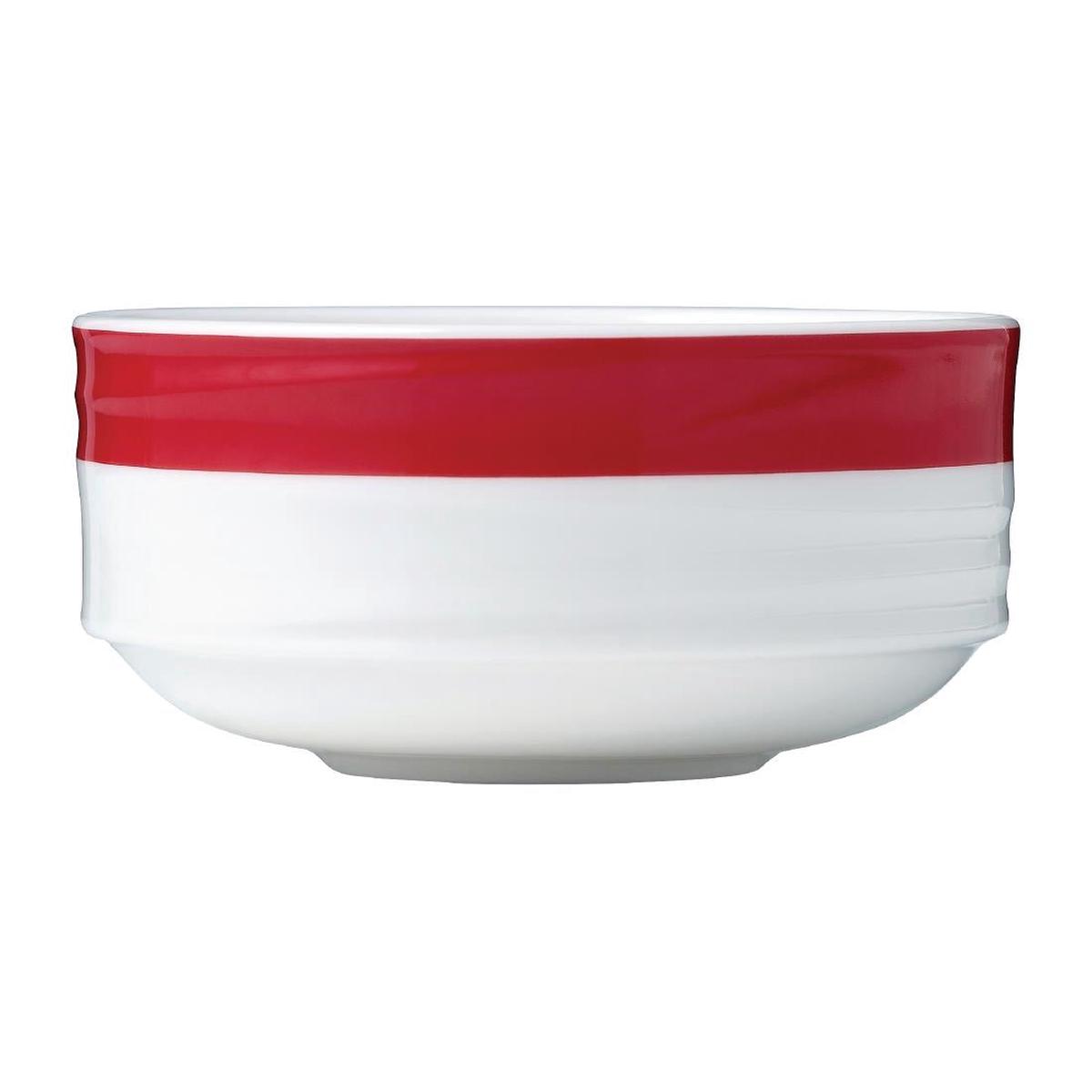 Royal Porcelain Maxadura Resonate Red Band Stackable Bowl 270ml (12 Pack) (Pack of 12) PAS-FY899