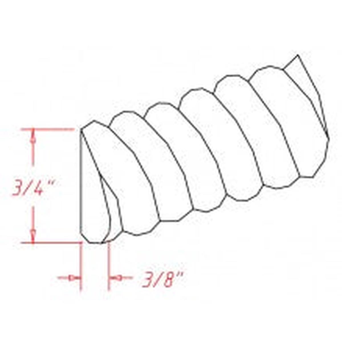 Rustic Shaker Slab 3/8"D x 3/4"H x 96"W Rope moulding