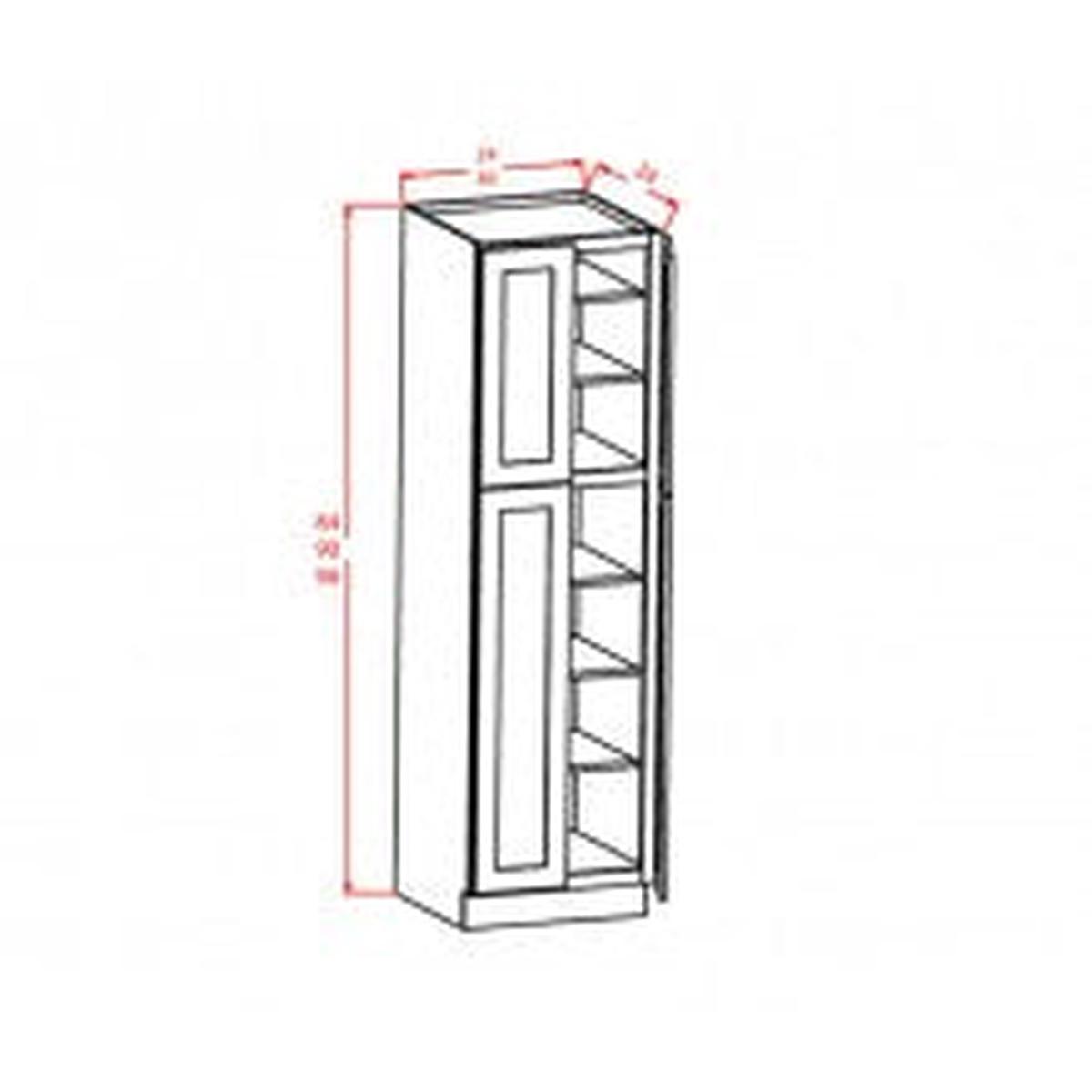 Rustic Shaker Slab 30"W x 84"H Wall Pantry Pre-Assembled
