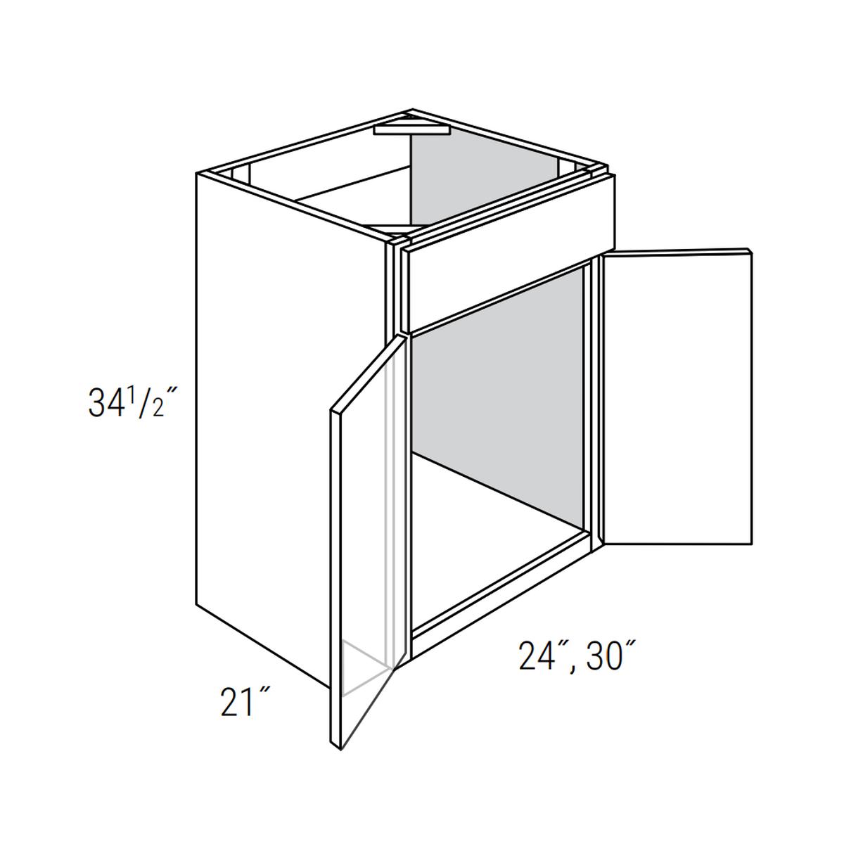 Rustic Shaker 24" Vanity Sink Base Pre-Assembled