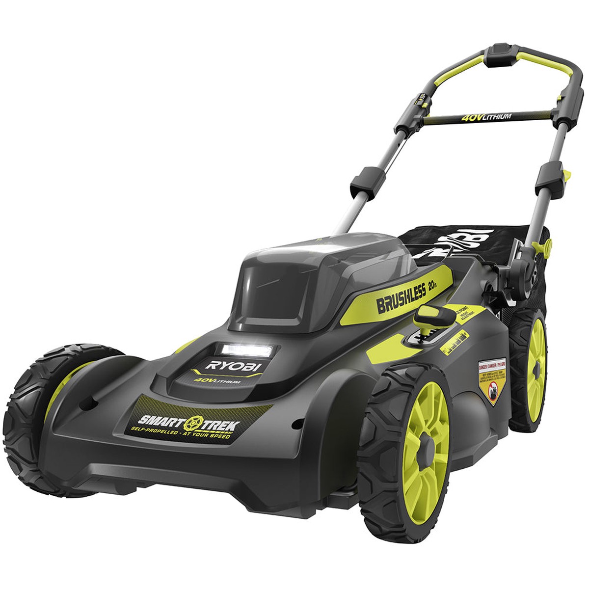 RYOBI 20 in. 40-Volt Brushless Lithium-Ion Cordless Smart TREK Self-Propelled Walk Behind Mower with 6.0Ah Battery and Charger