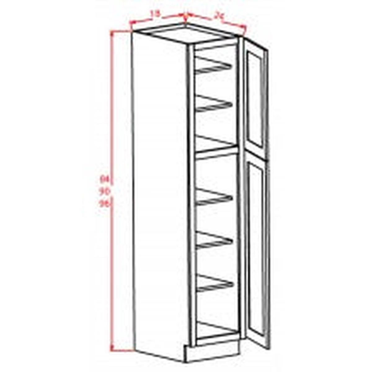 Rustic Shaker Slab 18"W x 90"H Wall Pantry