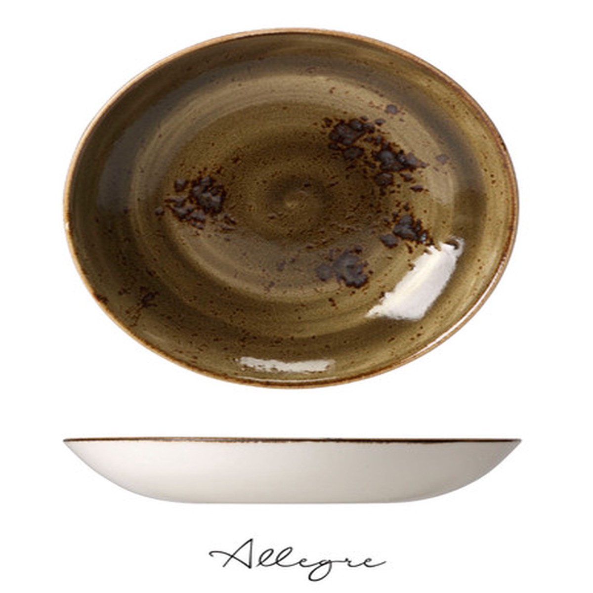 11.5 in. Shallow Serving Dish for 5 to 8 Persons 1.8 L - Speckled Brown
