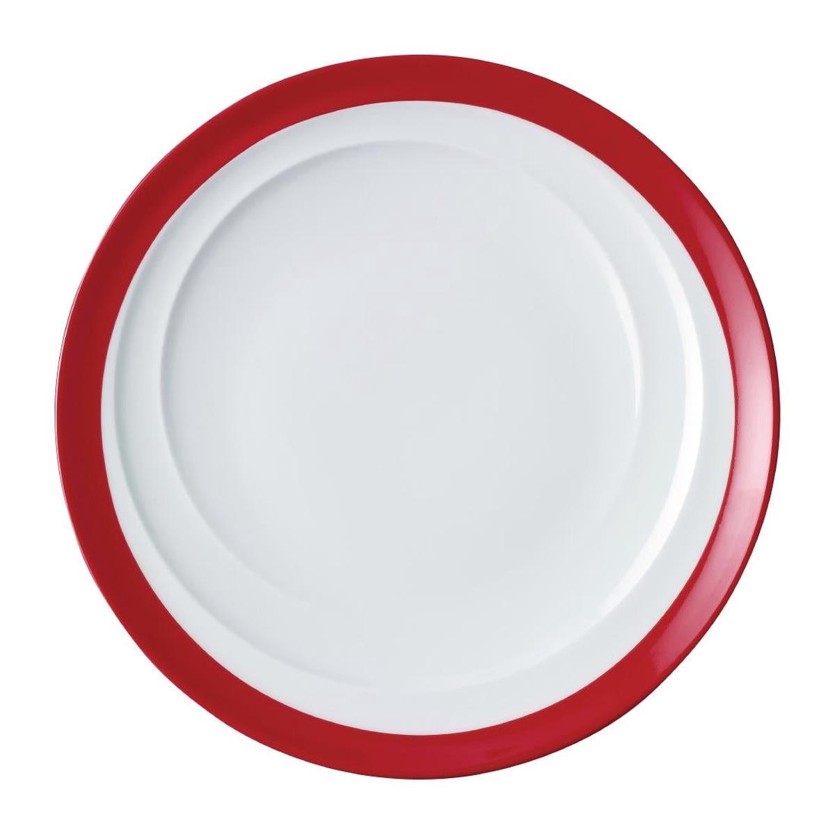 Royal Porcelain Maxadura Resonate Red Band Round Plate Coupe 230mm (12 Pack) PAS-FY904