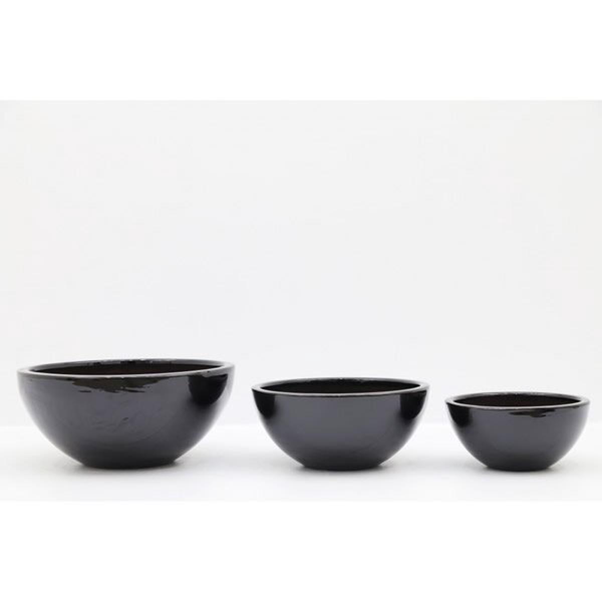 LOW BOWL PLANTER BLACK 40H18