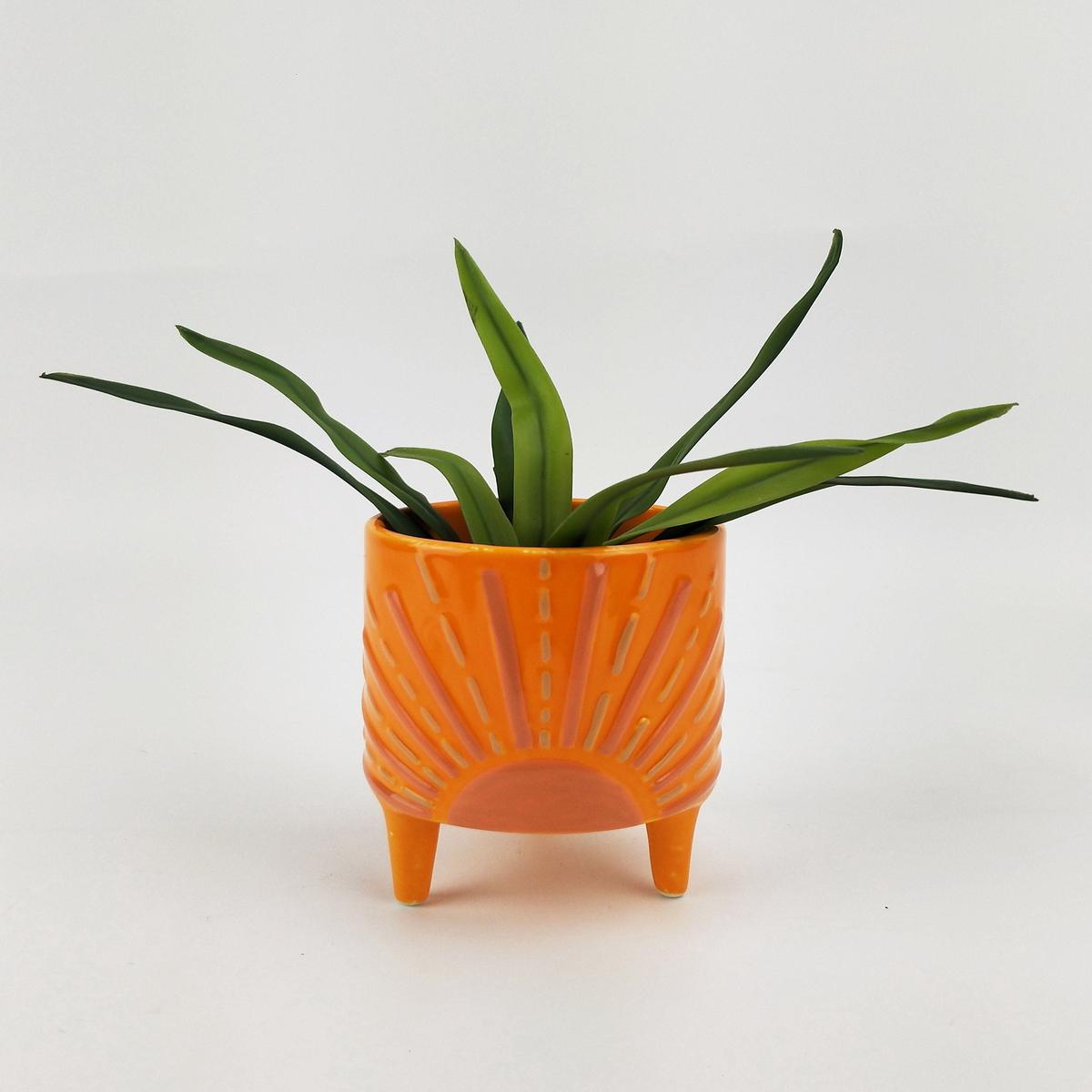 Sunshine Planter with Legs Orange