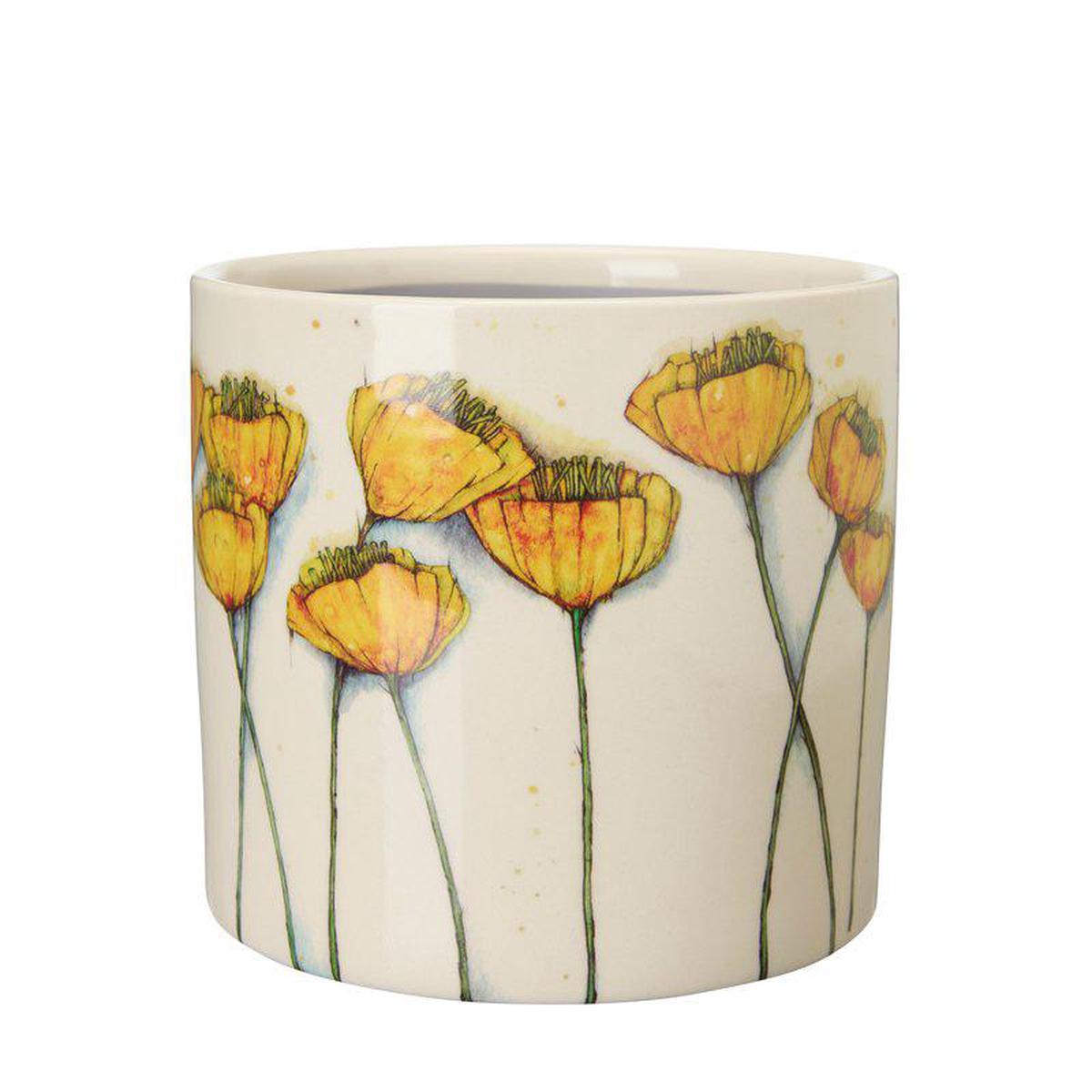 VALMA Pot  White/Yellow 16 x H15cm
