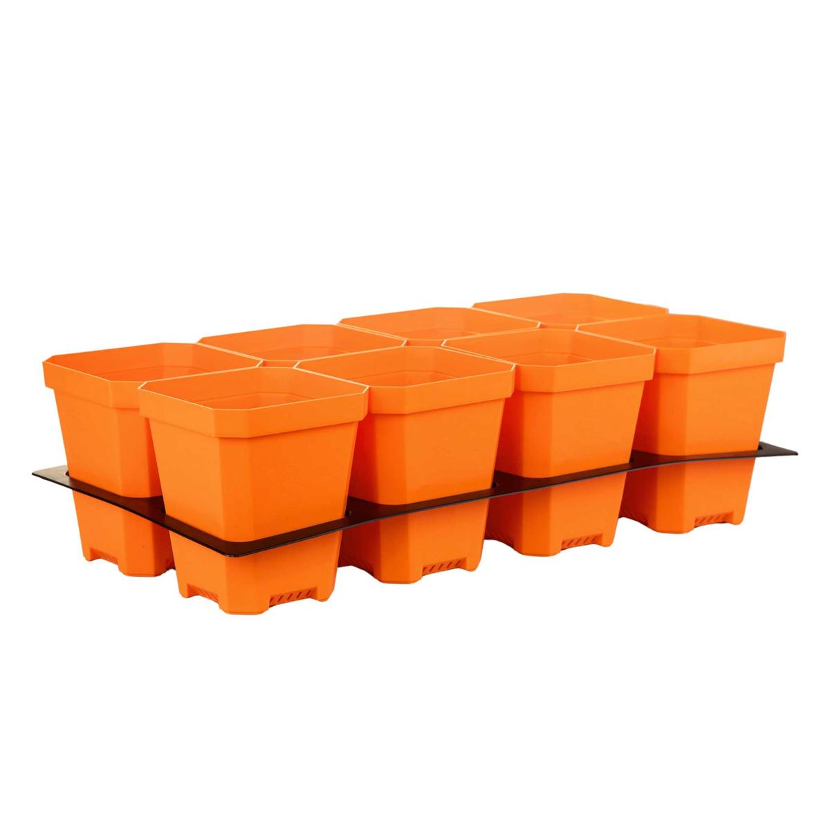 5" Nursery Pots with Insert Tray - Orange | 2 Inserts 16 Pots