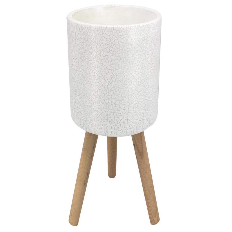 Pot on Stand White & Grey - 12x20"