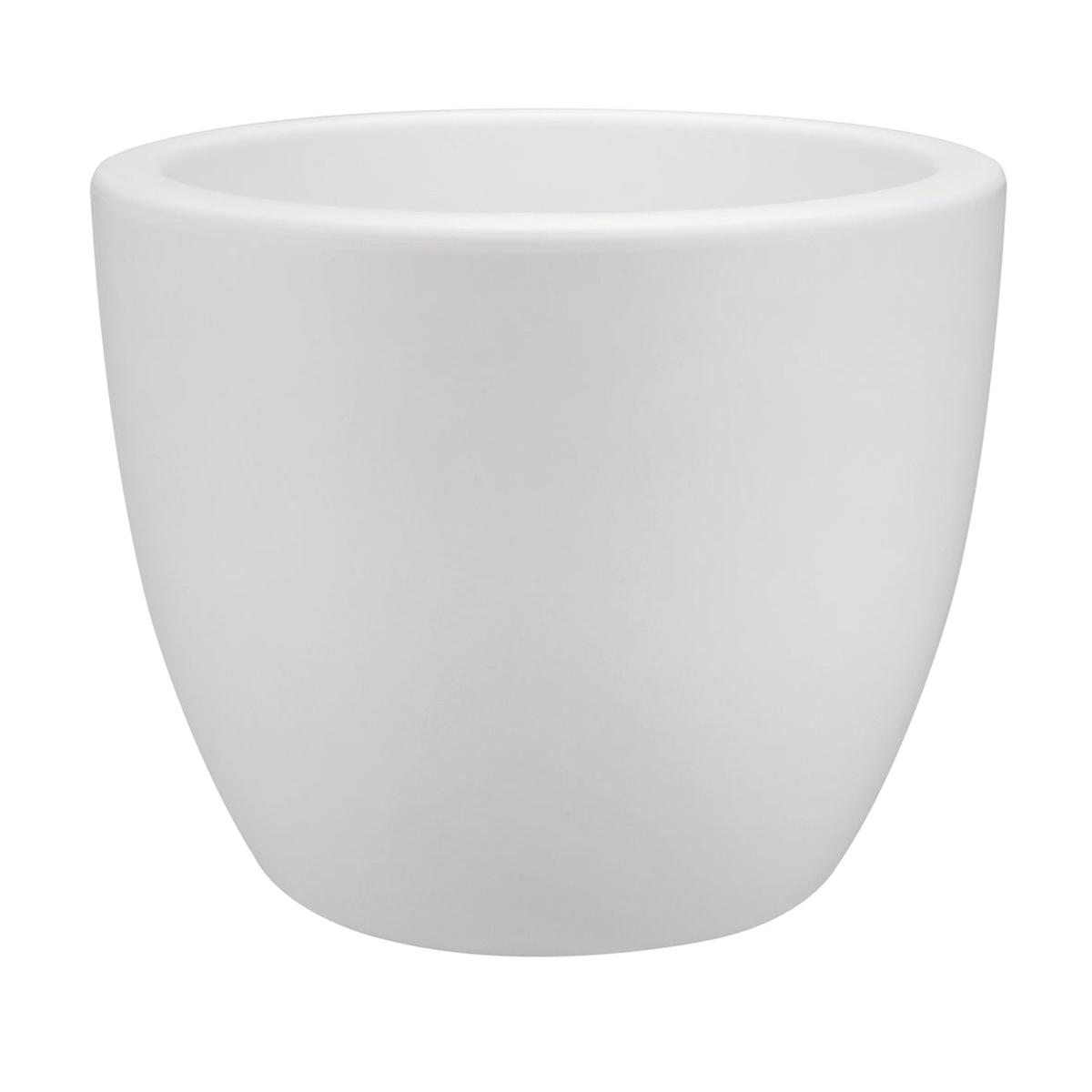 Pure Soft Round Wheels Pot White 40CM