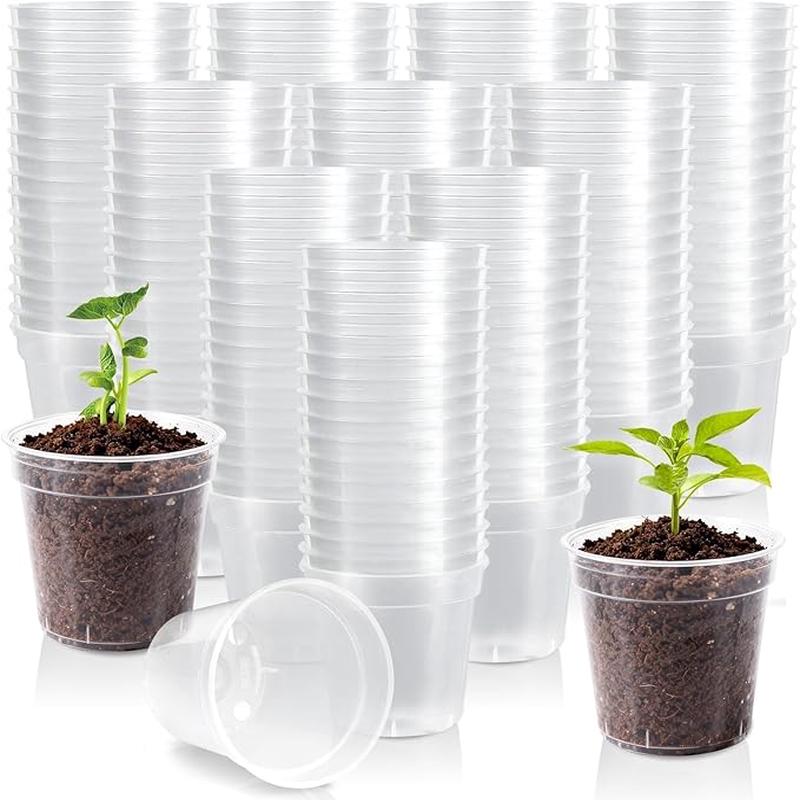 240 Pcs Clear Mini Nursery Pots for Plants, 2 Inch Plastic Seedling Clear Plant Pots with Drainage Holes, Seed Starting Trays for Various Seeds Indoor & Outdoor Flower Planters